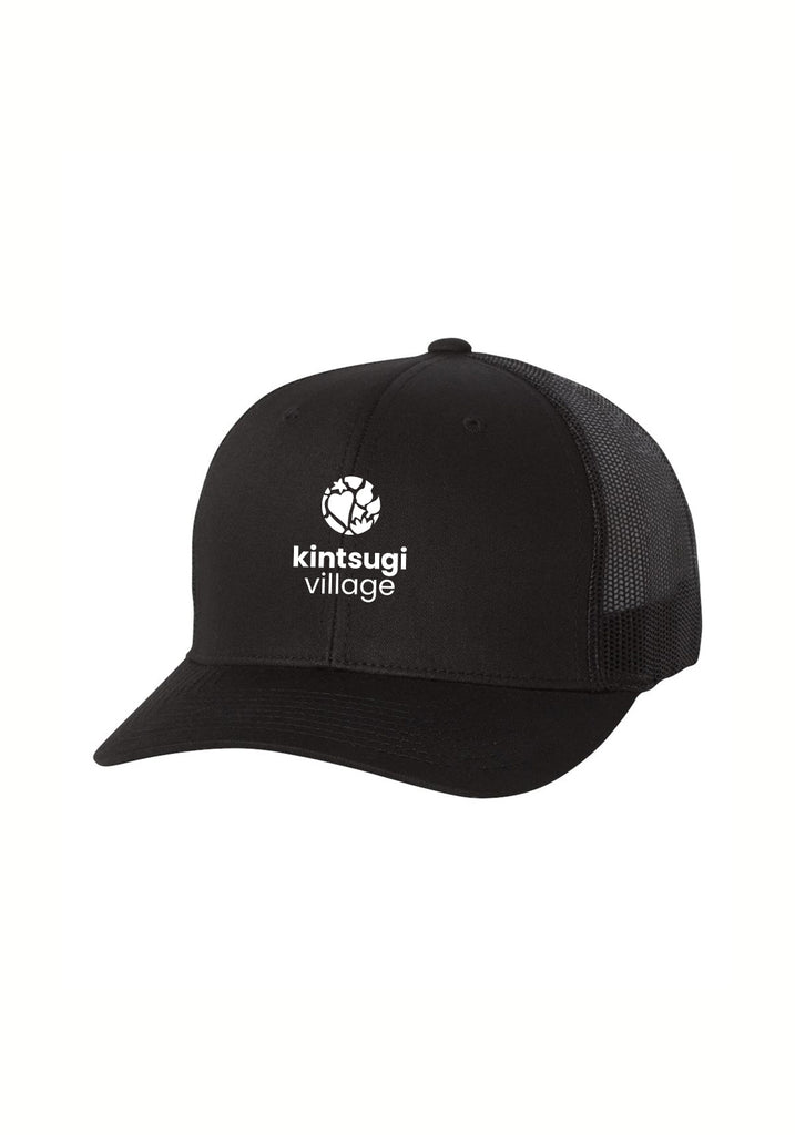 Kintsugi Village unisex trucker baseball cap (black) - front