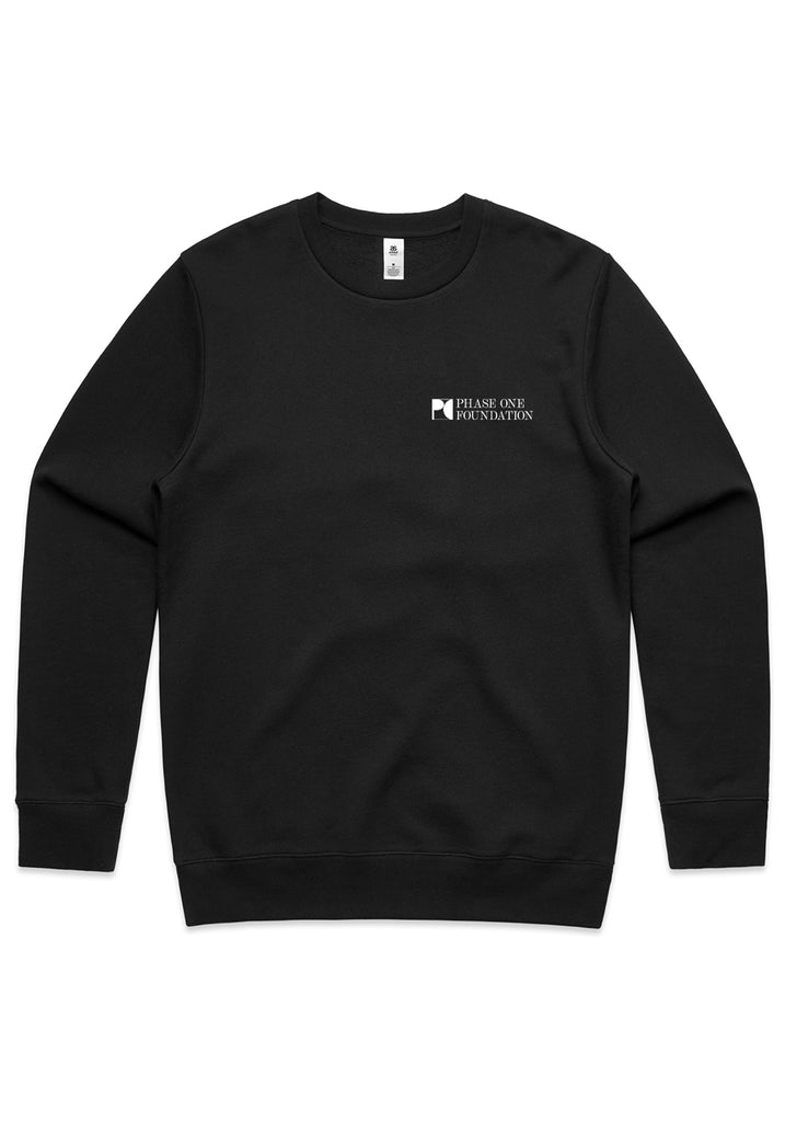 Phase One  Foundation unisex crew sweatshirt (black) - front