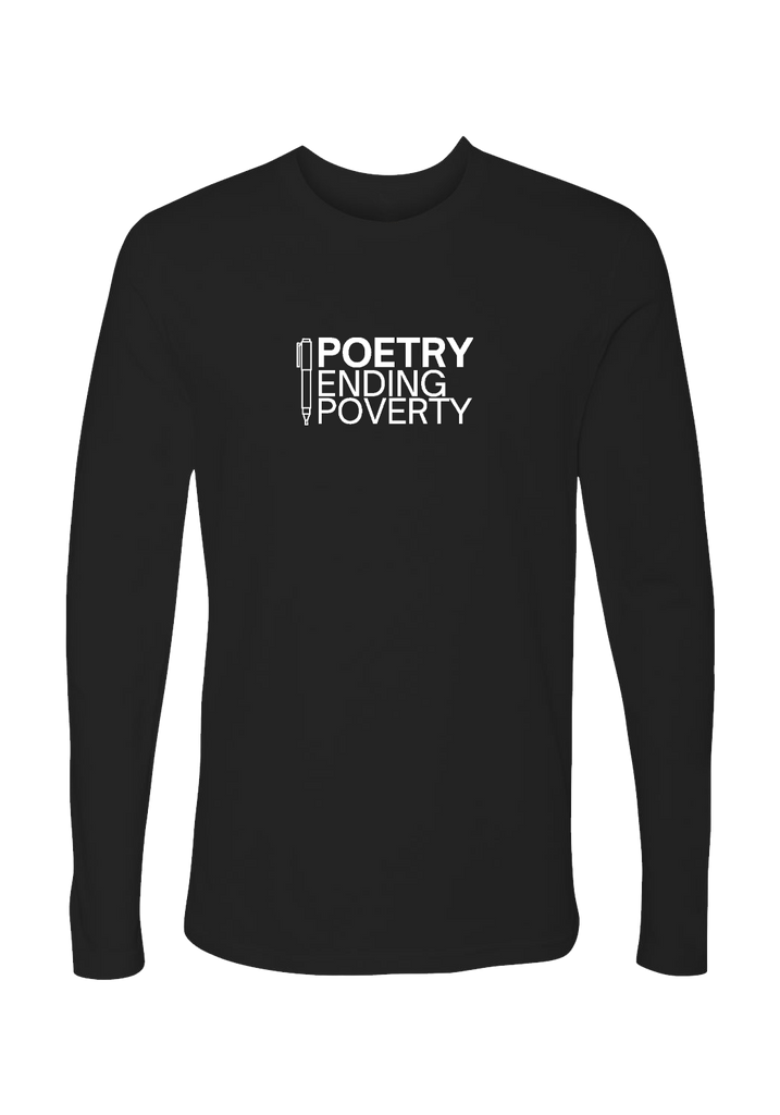 Poetry Ending Poverty unisex long-sleeve t-shirt (black) - front