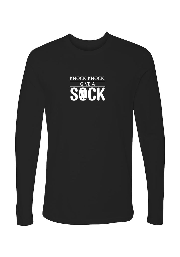 Knock Knock Give A Sock unisex long-sleeve t-shirt (black) - front