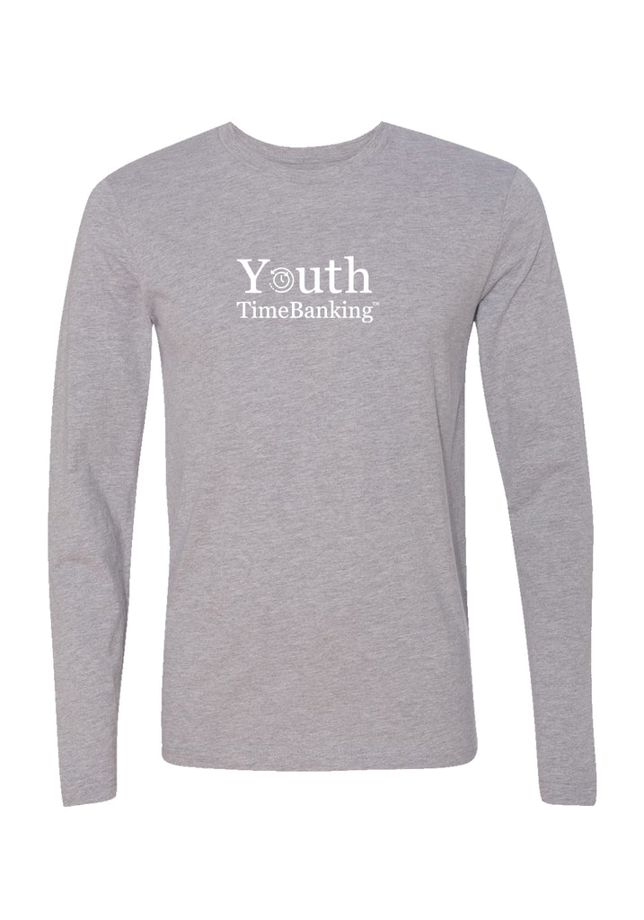 Youth TimeBanking unisex long-sleeve t-shirt (gray) - front