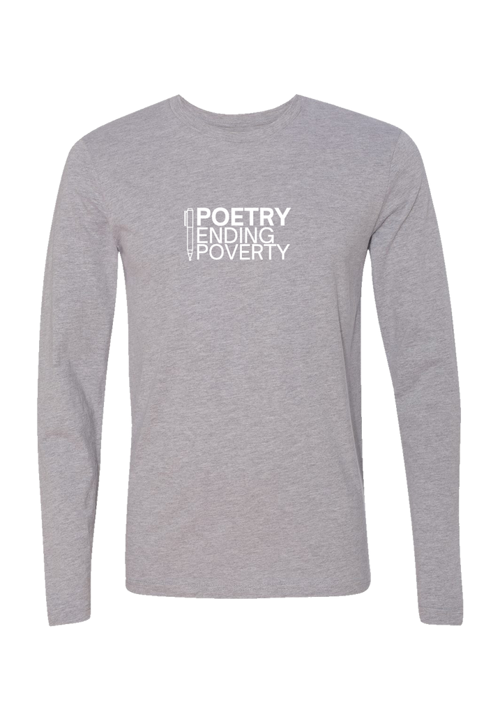 Poetry Ending Poverty unisex long-sleeve t-shirt (gray) - front