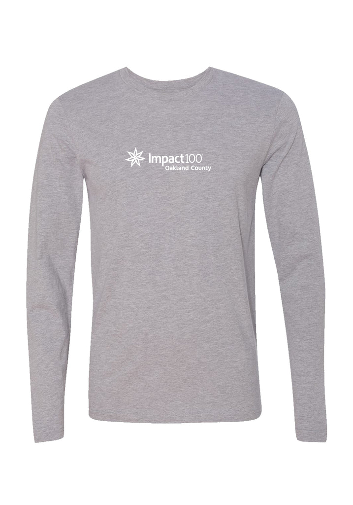 Impact100 Oakland County unisex long-sleeve t-shirt (gray) - front