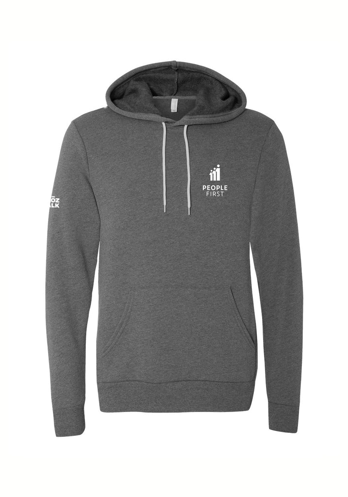 People First Economy unisex pullover hoodie (gray) - front