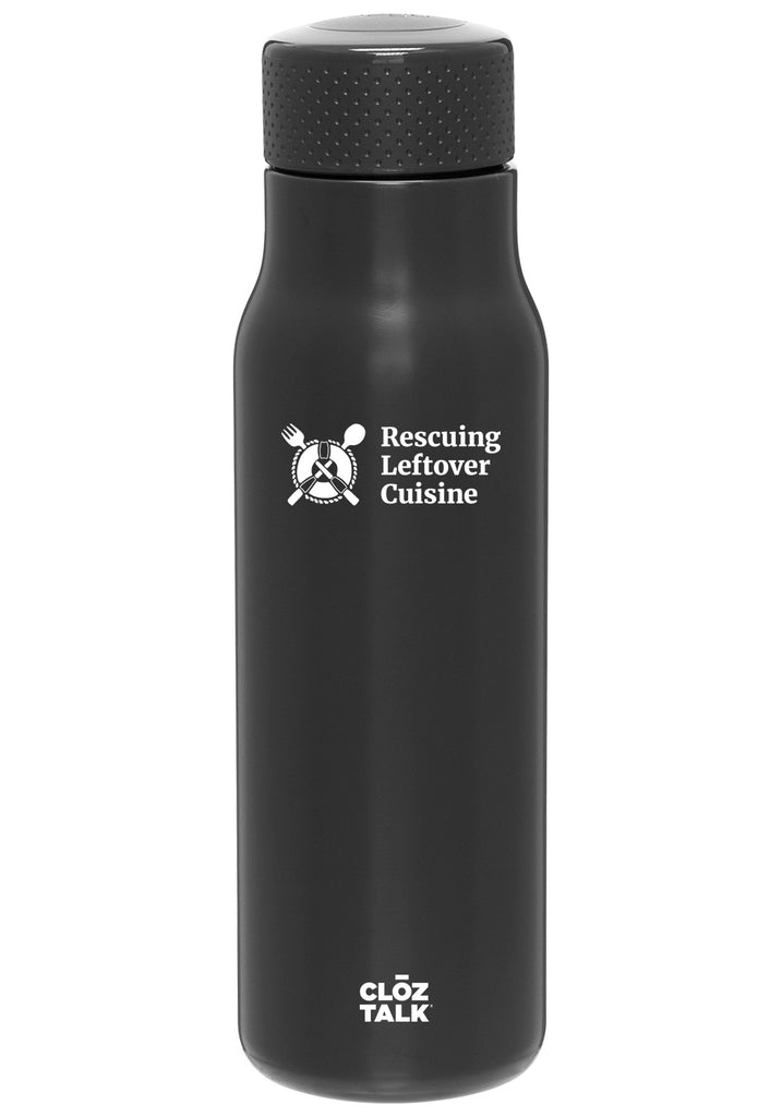 Rescuing Leftover Cuisine water bottle (black) - front