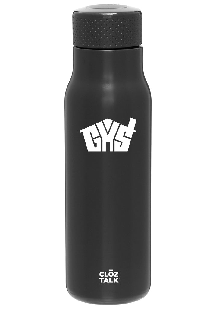 Glencoe Youth Services water bottle (black) - front