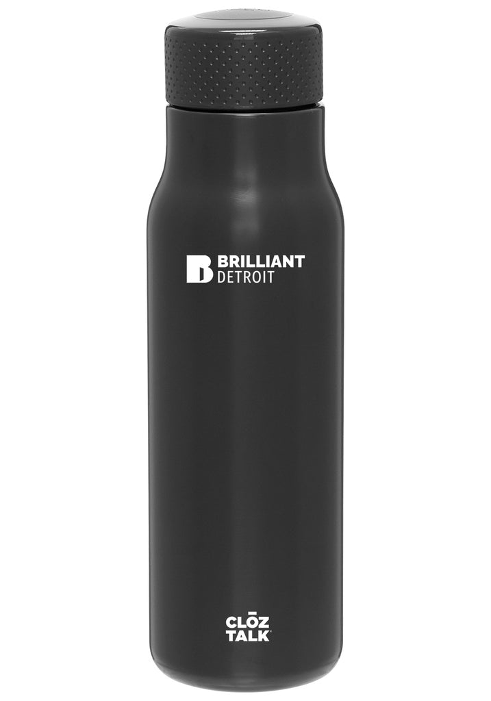 Brilliant Detroit water bottle (black) - front