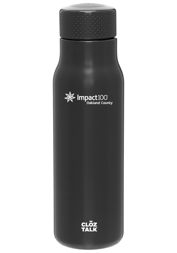 Impact100 Oakland County water bottle (black) - front