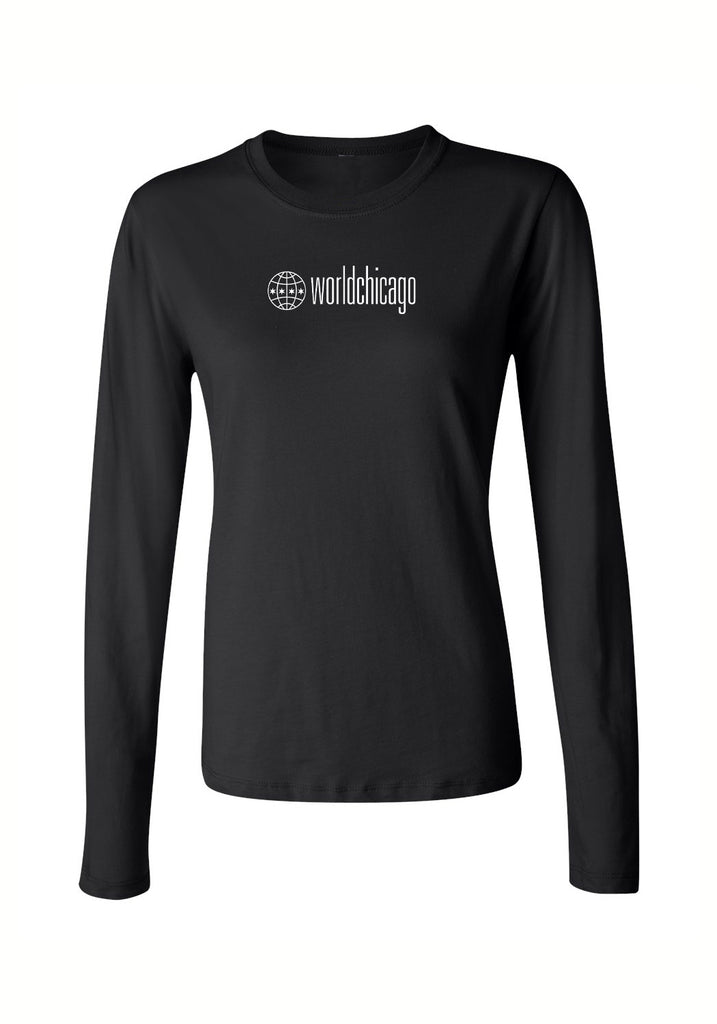 WorldChicago women's long-sleeve t-shirt (black) - front
