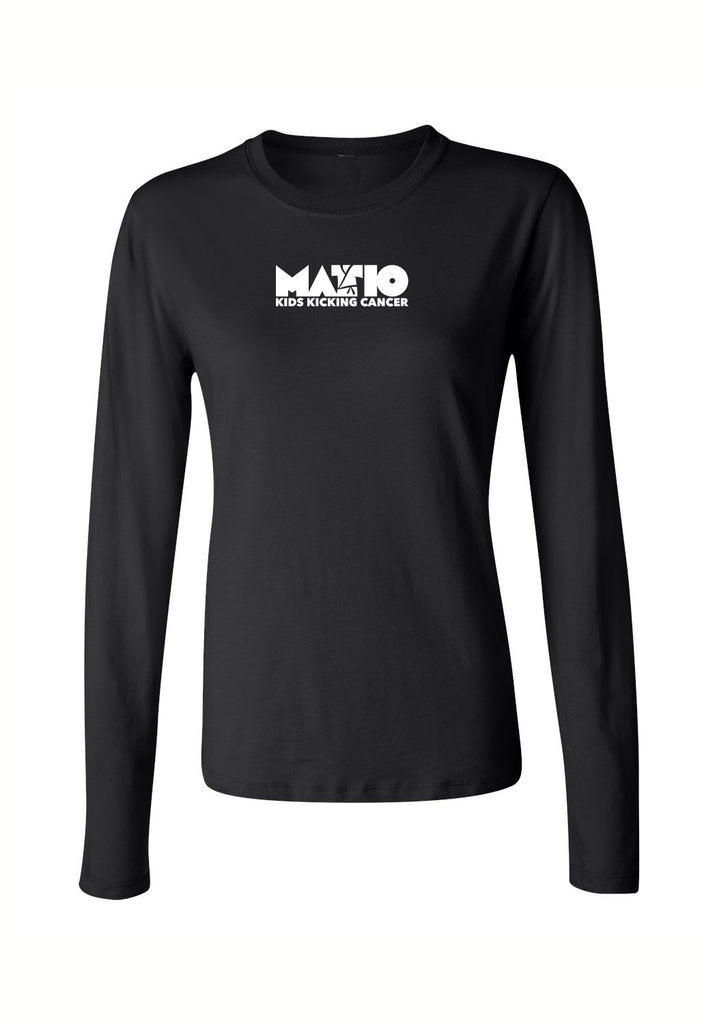 MATIO Kids Kicking Cancer women's long-sleeve t-shirt (black) - front