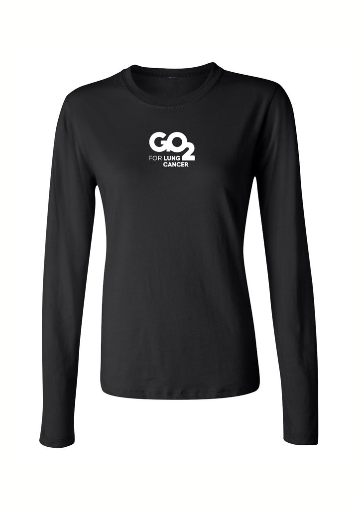 GO2 For Lung Cancer women's long-sleeve t-shirt (black) - front