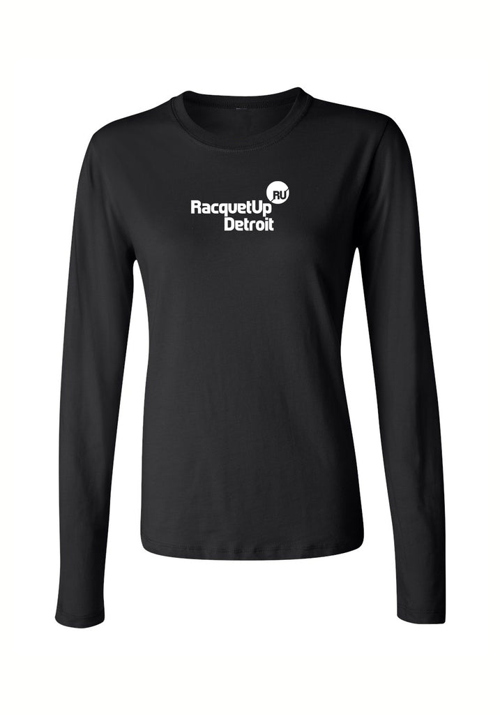 Racquet Up Detroit women's long-sleeve t-shirt (black) - front