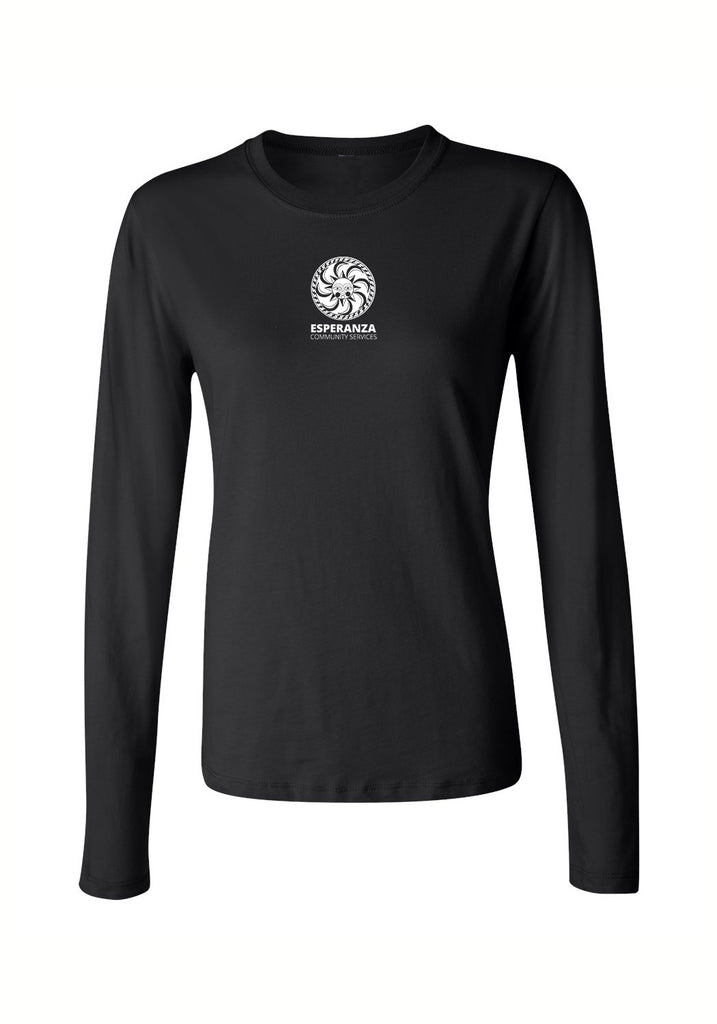 Esperanza Community Services women's long-sleeve t-shirt (black) - front