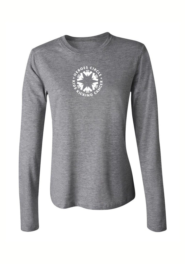 Kids Kicking Cancer women's long-sleeve t-shirt (gray) - front