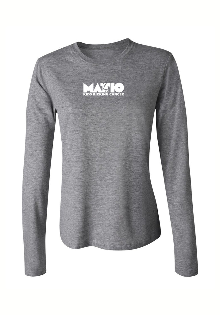 MATIO Kids Kicking Cancer women's long-sleeve t-shirt (gray) - front
