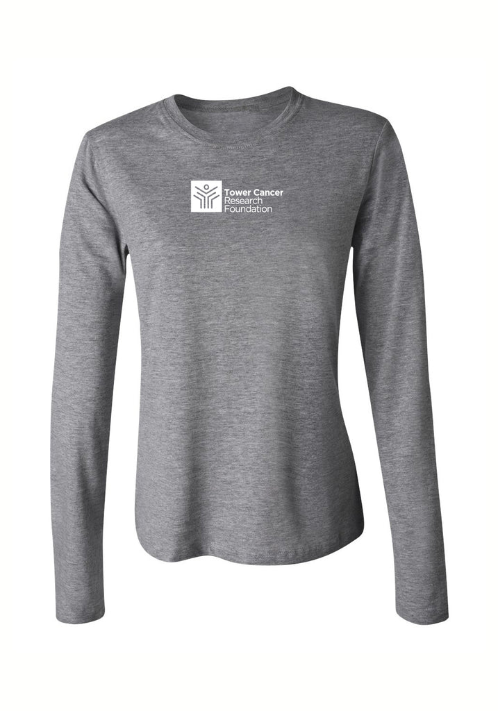 Tower Cancer Research Foundation women's long-sleeve t-shirt (gray) - front