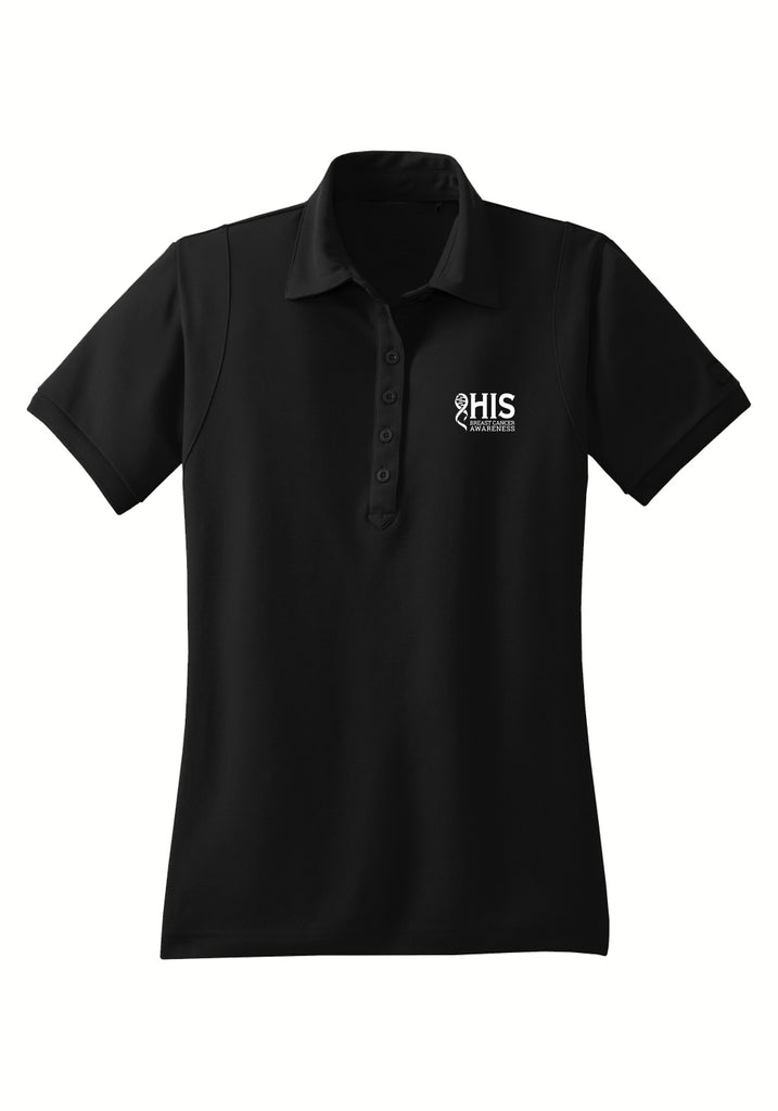 HIS Breast Cancer Awareness women's polo shirt (black) - front