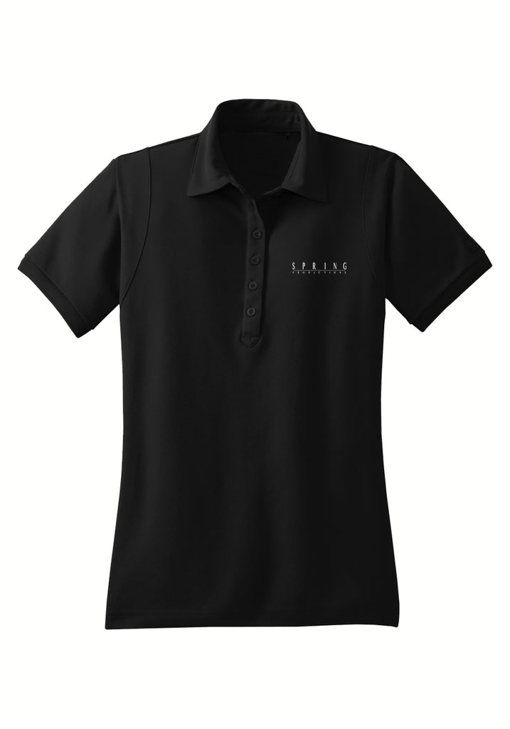 Spring Productions women's polo shirt (black) - front