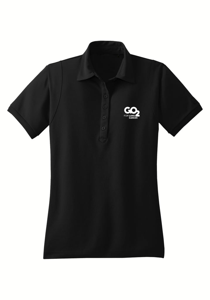 GO2 For Lung Cancer women's polo shirt (black) - front