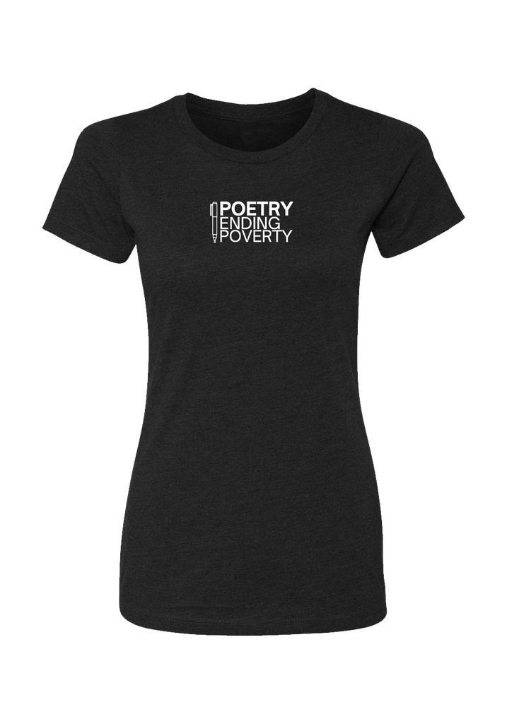 Poetry Ending Poverty women's t-shirt (black) - front