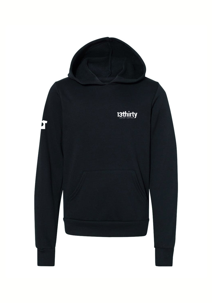 13thirty Cancer Connect kids hoodie (black) - front