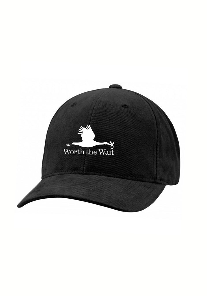 Worth The Wait unisex adjustable baseball cap (black) - front