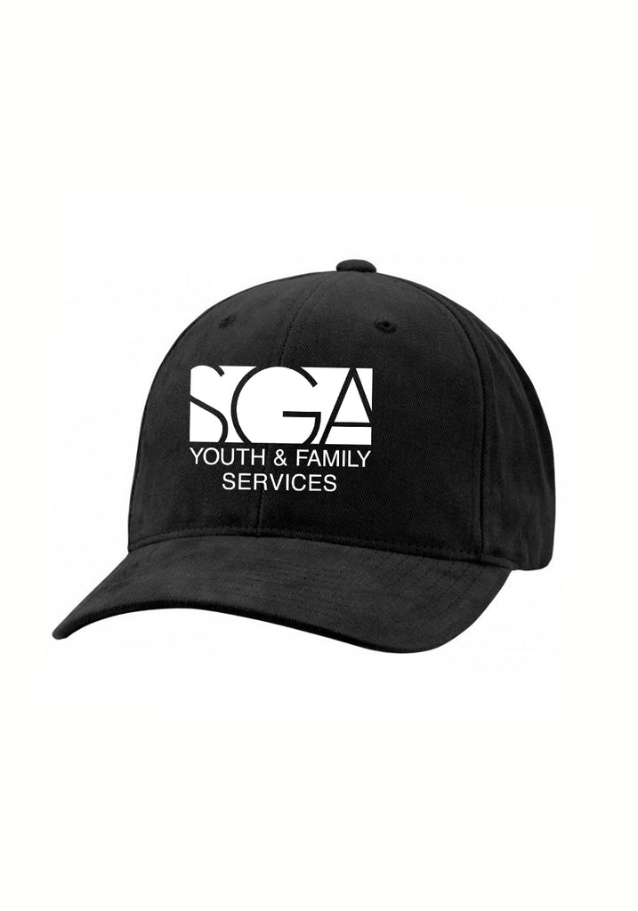 SGA Youth & Family Services unisex adjustable baseball cap (black) - front