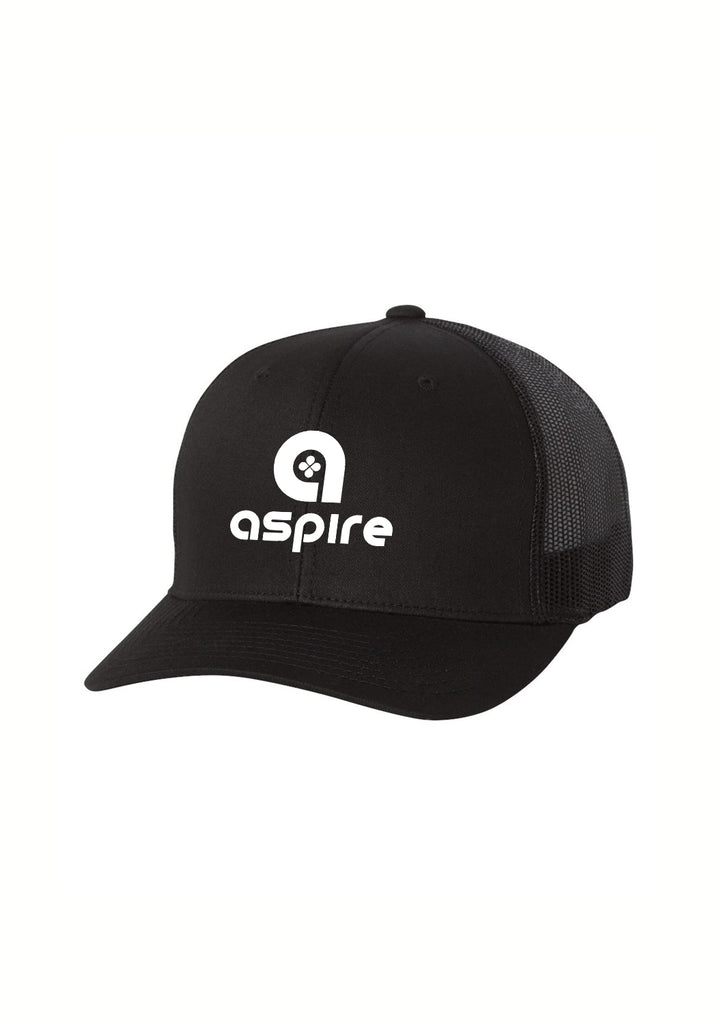 Aspire unisex trucker baseball cap (black) - front