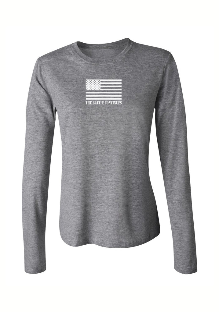 The Battle Continues women's long-sleeve t-shirt (gray) - front