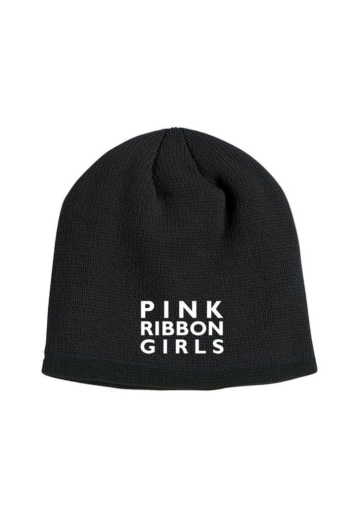 Pink Ribbon Girls unisex winter hat (black) - front