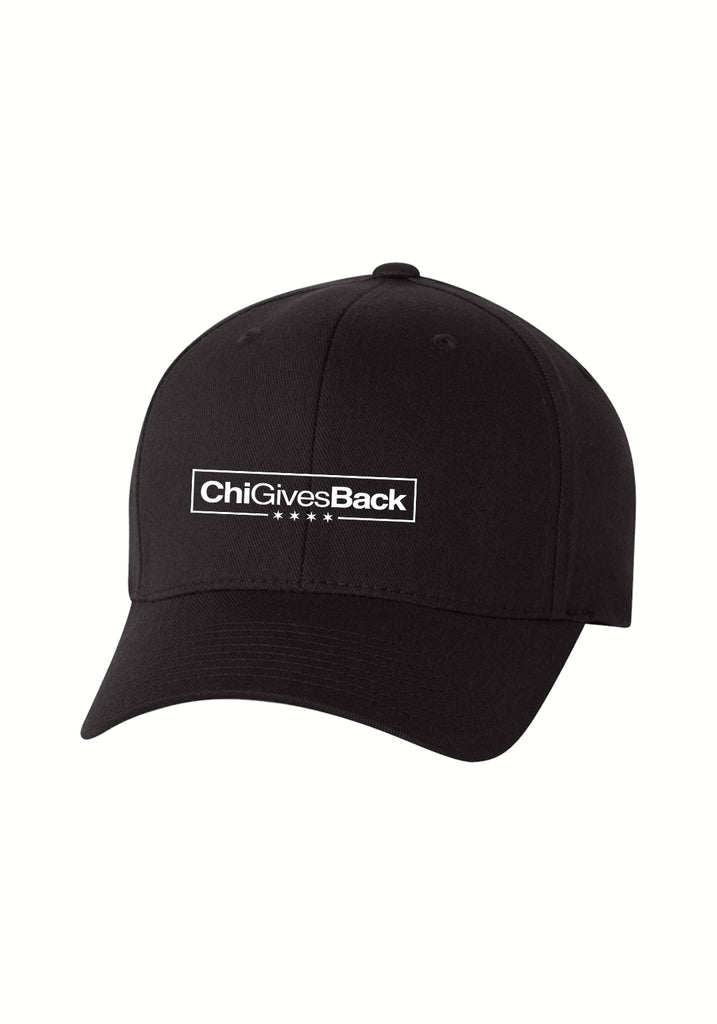 ChiGivesBack unisex fitted baseball cap (black) - front