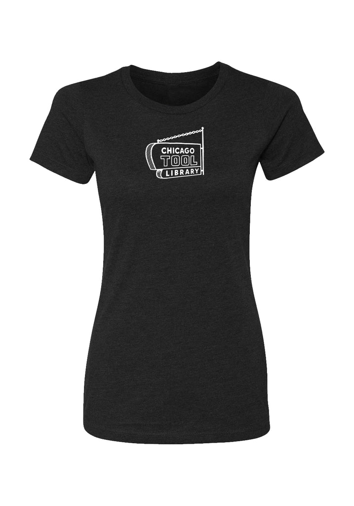 Chicago Tool Library women's t-shirt (black) - front