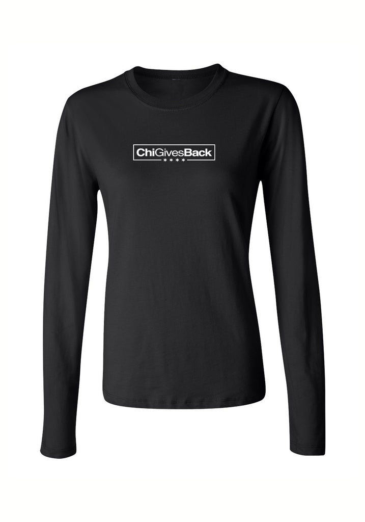ChiGivesBack women's long-sleeve t-shirt (black) - front
