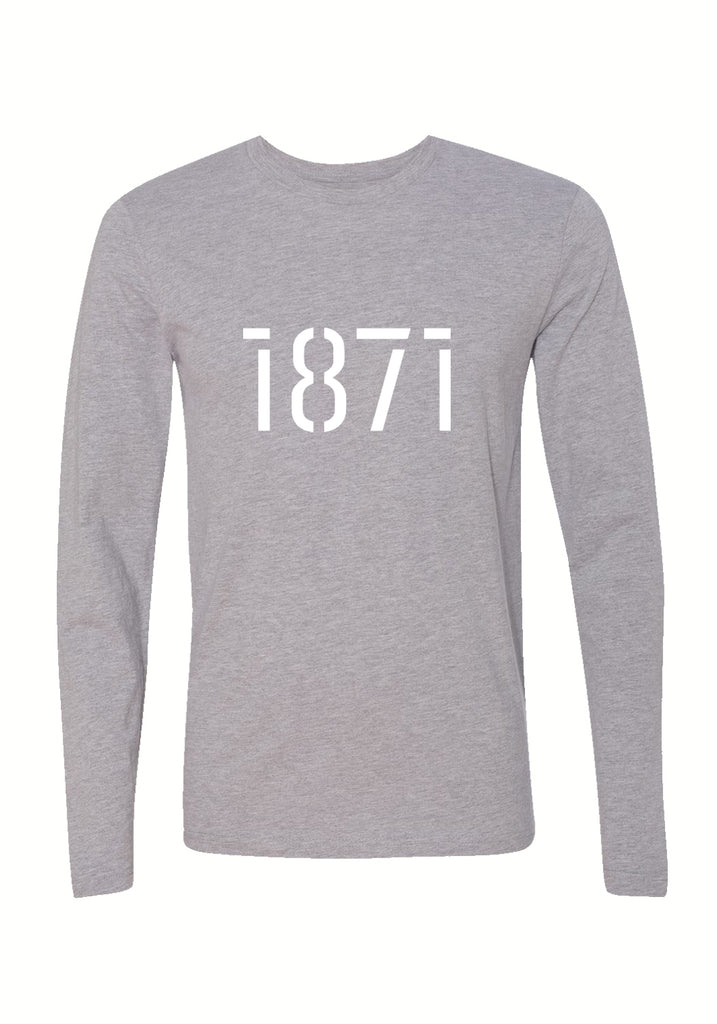 1871 unisex long-sleeve t-shirt (gray) - front