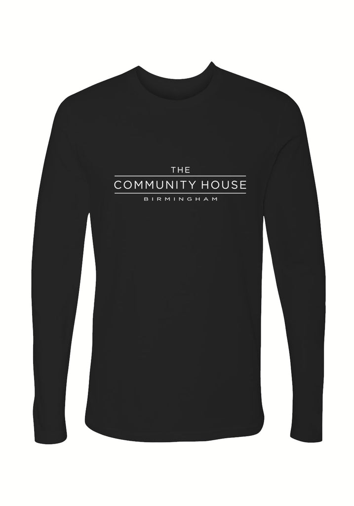 The Community House unisex long-sleeve t-shirt (black) - front