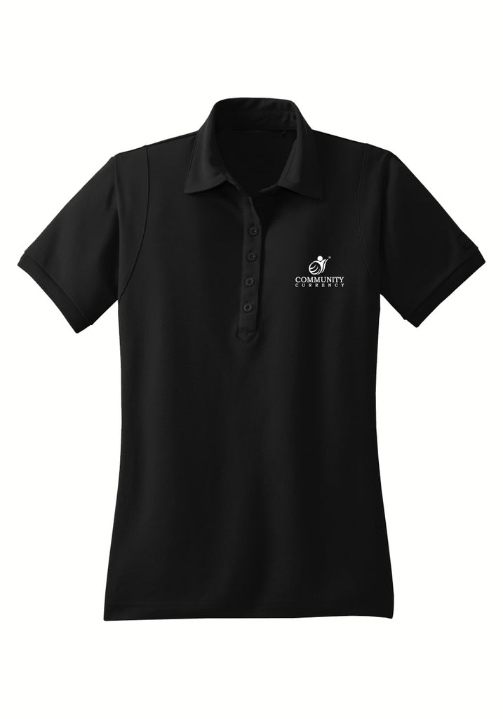 Community Currency women's polo shirt (black) - front