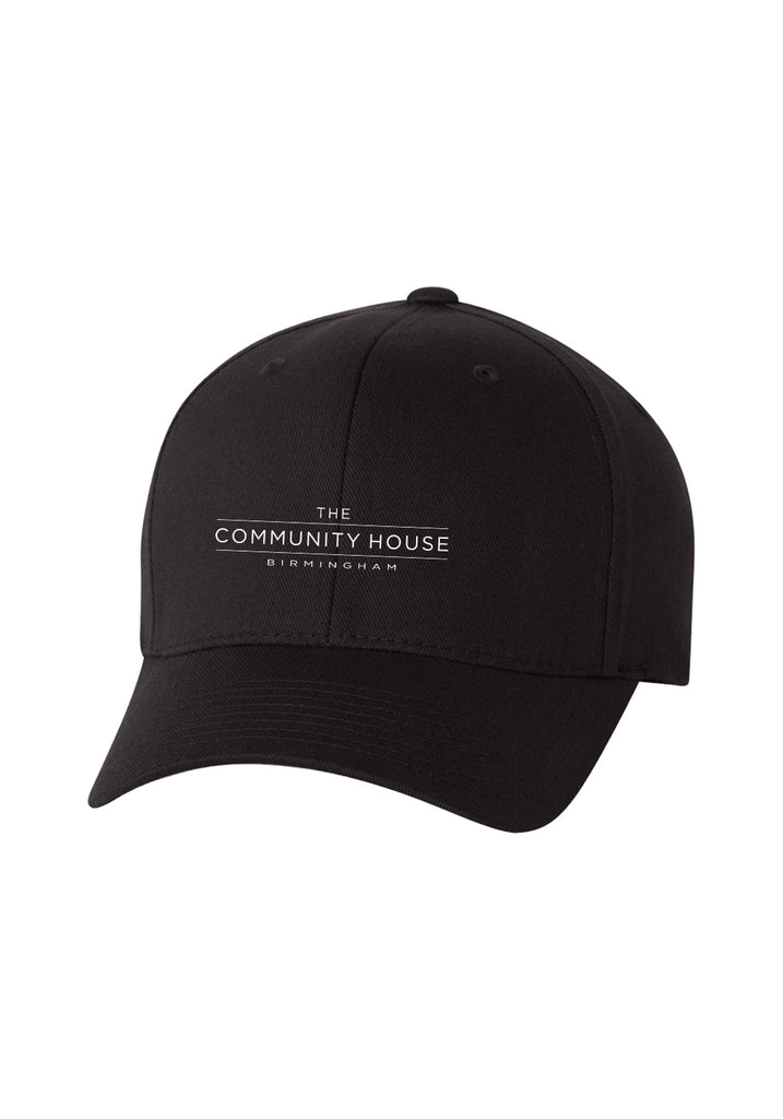 The Community House unisex fitted baseball cap (black) - front