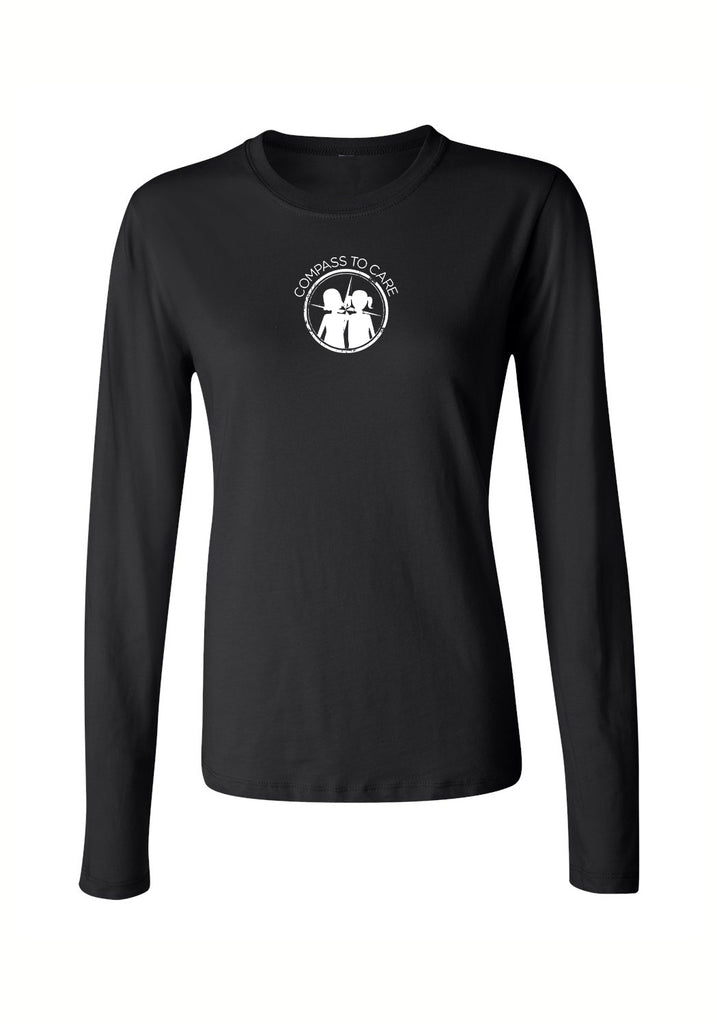 Compass To Care Childhood Cancer Foundation women's long-sleeve t-shirt (black) - front