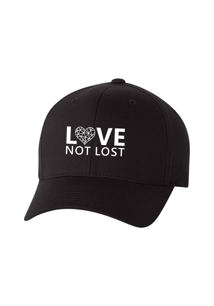 Love Not Lost unisex fitted baseball cap (black) - front