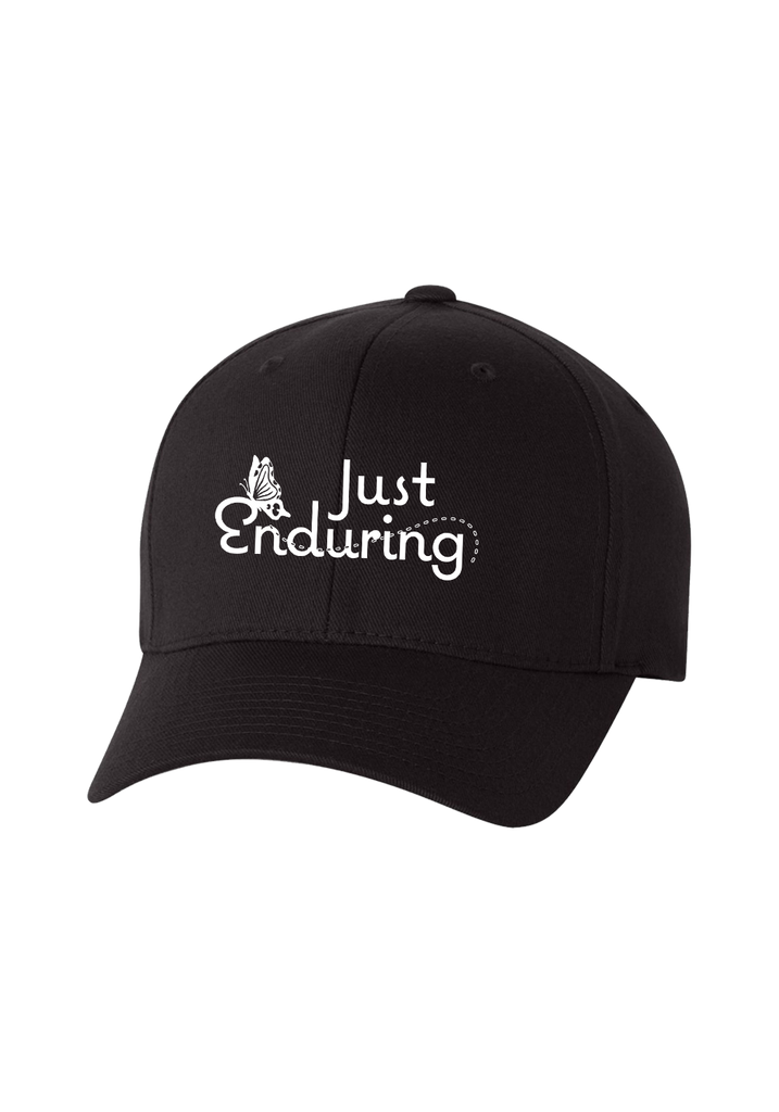 Just Enduring unisex fitted baseball cap (black) - front