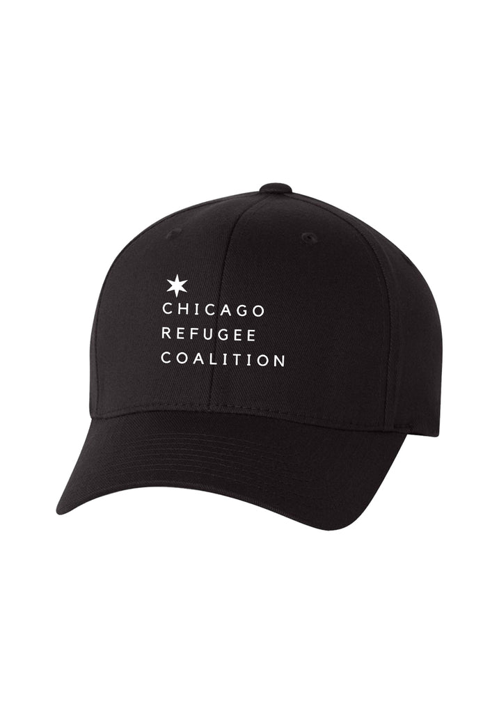 Chicago Refugee Coalition unisex fitted baseball cap (black) - front