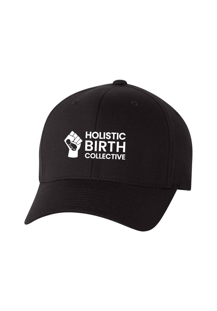 Holistic Birth Collective unisex fitted baseball cap (black) - front
