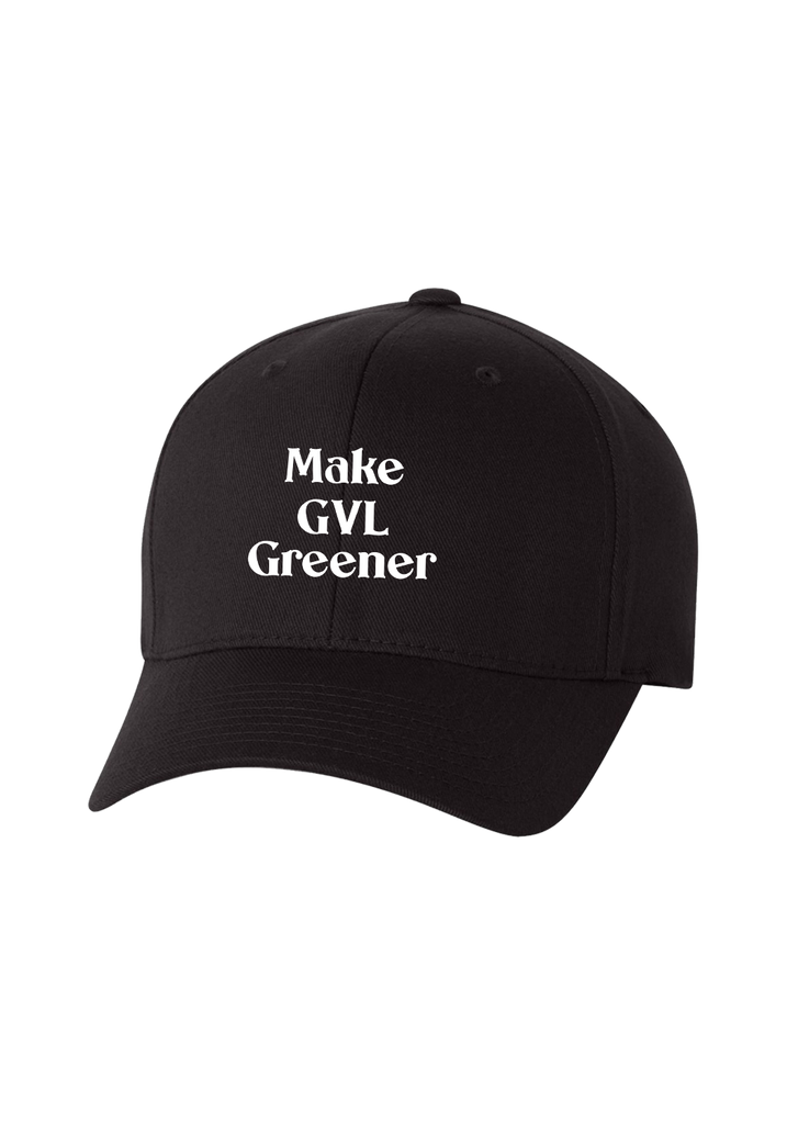Make GVL Greener unisex fitted baseball cap (black) - front