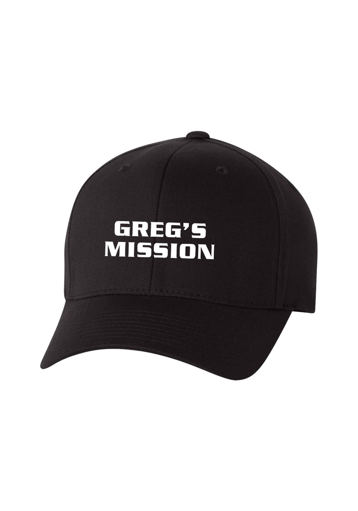 Greg's Mission unisex fitted baseball cap (black) - front