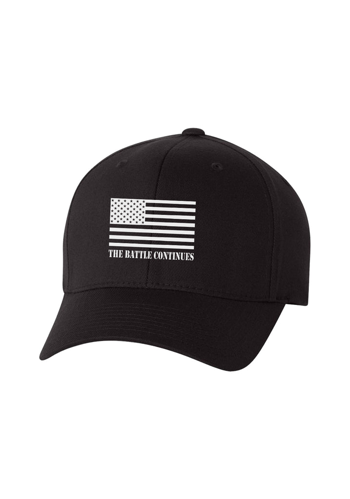 The Battle Continues unisex fitted baseball cap (black) - front