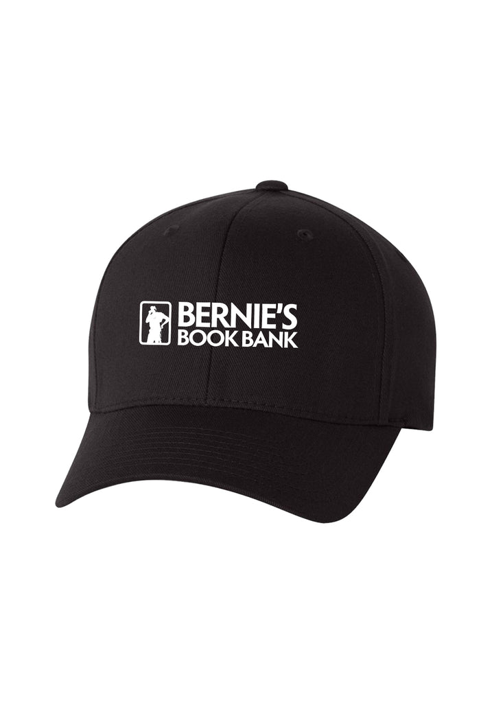 Bernie's Book Bank unisex fitted baseball cap (black) - front