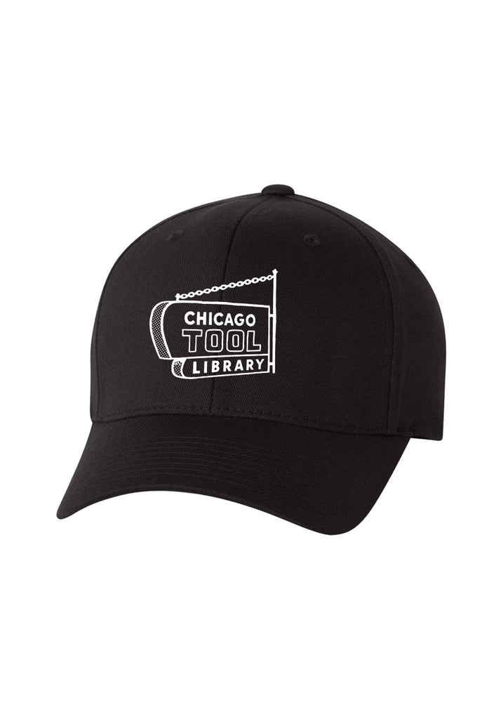 Chicago Tool Library unisex fitted baseball cap (black) - front