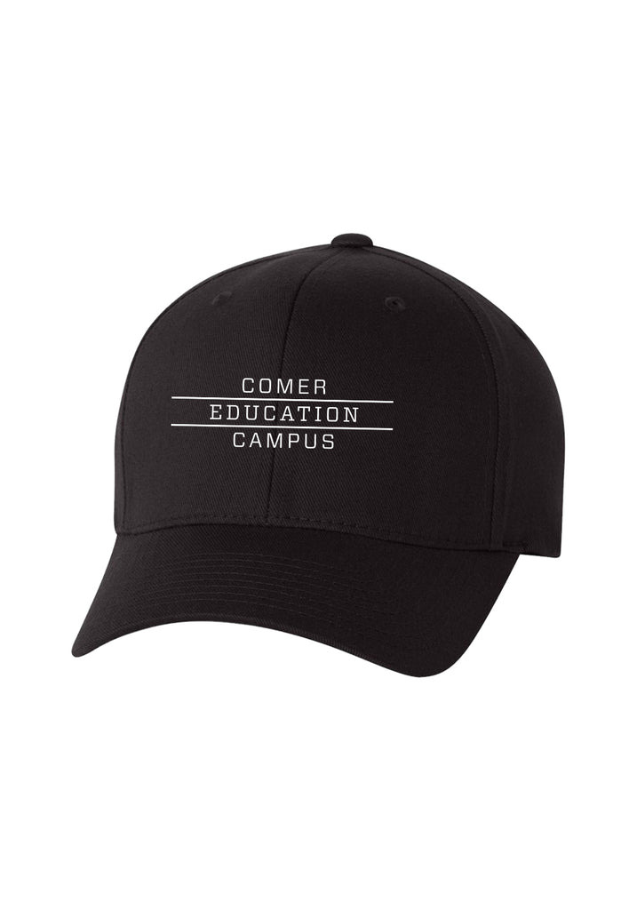 Comer Education Campus unisex fitted baseball cap (black) - front