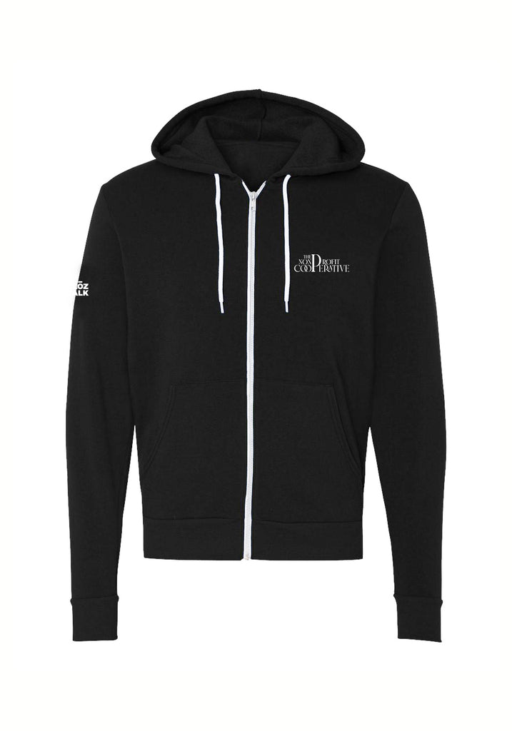 The Nonprofit Cooperative unisex full-zip hoodie (black) - front