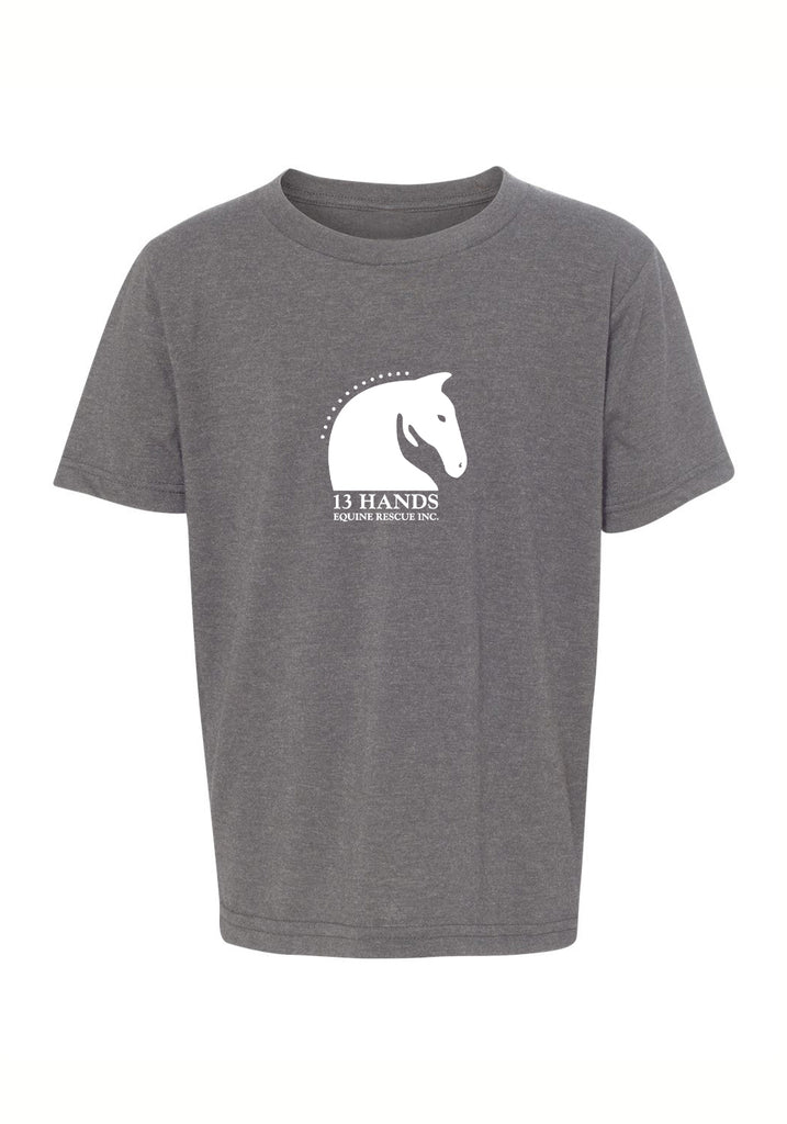 13 Hands Equine Rescue kids t-shirt (gray) - front 